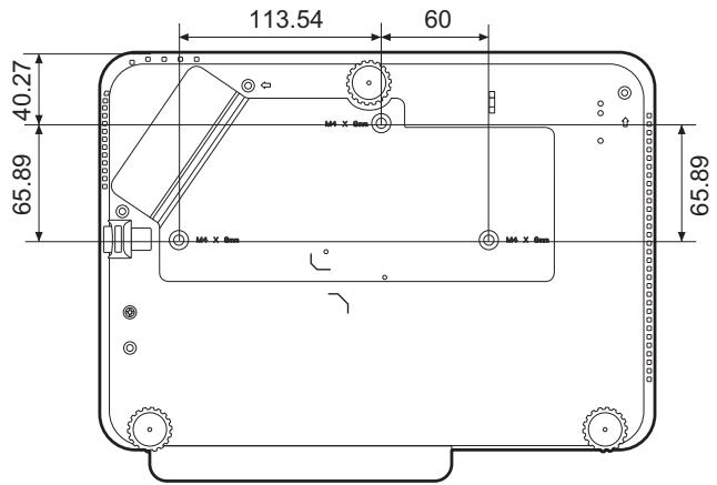 BENQ HCTK700 - Diagramme de configuration de montage au plafond/mur - 1