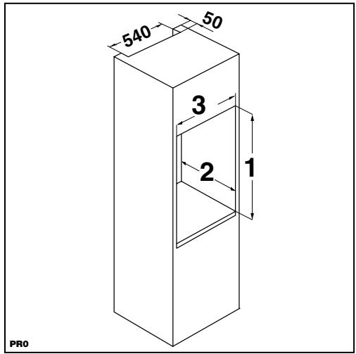 DE DIETRICH DFS 611 JE - Dimensions de la niche - 1