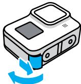 GOPRO HERO8BLACKHOLIDAYBUNDLE - INSERTION DE LA BATTERIE ET DE LA CARTE MICRO SD - 1