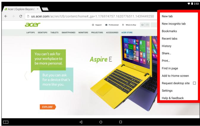 ACER B3-A20-H106 - Utiliser le navigateur - 2