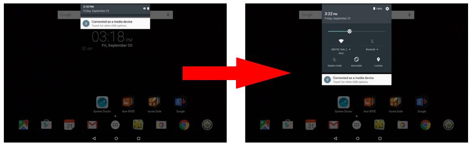 ACER B3-A20-H106 - Zone de statut et de notification - 2