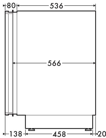 SMEG CVI138RS3 - Dimensions hors tout de I'appareil (mm) - 3