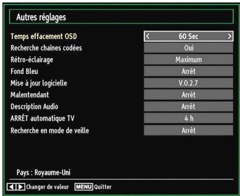 BRANDT B2213D - Configuration des autres réglages - 1