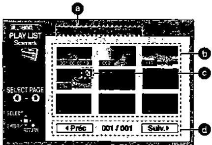 PANASONIC DMR-HS2 - A propos de l'écran de la scene de la liste de lecture - 1