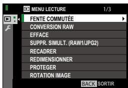 FUJIFILM X-H1 - Le menu lecture - 1