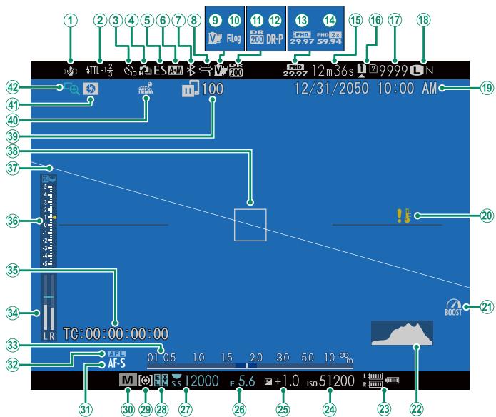 FUJIFILM X-H1 - Affichages de l'appareil photo - 2