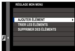 FUJIFILM X-H1 - REGLAGE MON MENU - 1