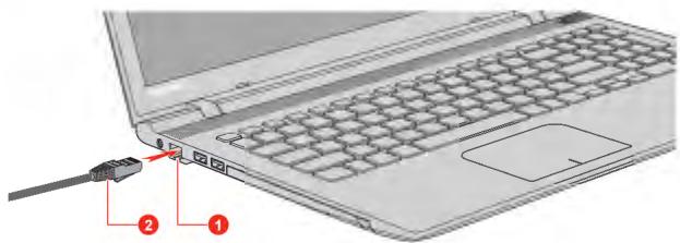 TOSHIBA LS5OT-C-100 - Branchement du cable réseau - 2
