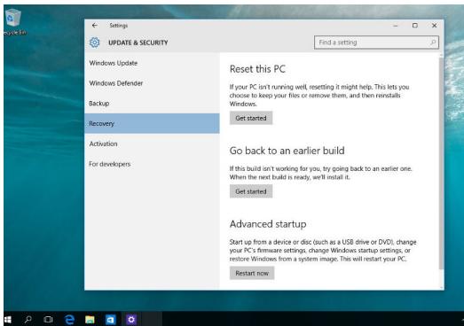 UFSUNITE CENTRALEA5400WFAK-WA042T - Utiliser une option de restauration - 2