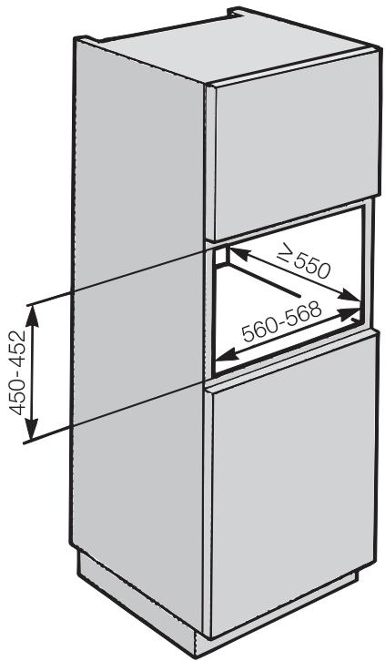 MIELE H6100BM - Dimensions et niche - 1