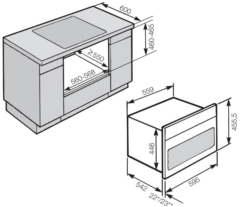 MIELE H6100BM - Encastrement dans un meuble bas - 1