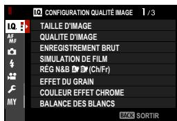 OATAPMX T50 - Les menus prise de vue - 1