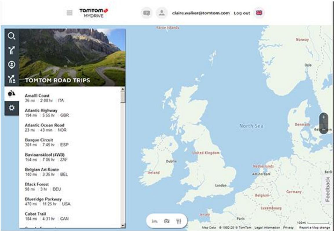 TOMTOM GO CAMPER MONDE - Envoyer un parcours à votre TomTom GO Camper à partir de la collection Road Trips - 1