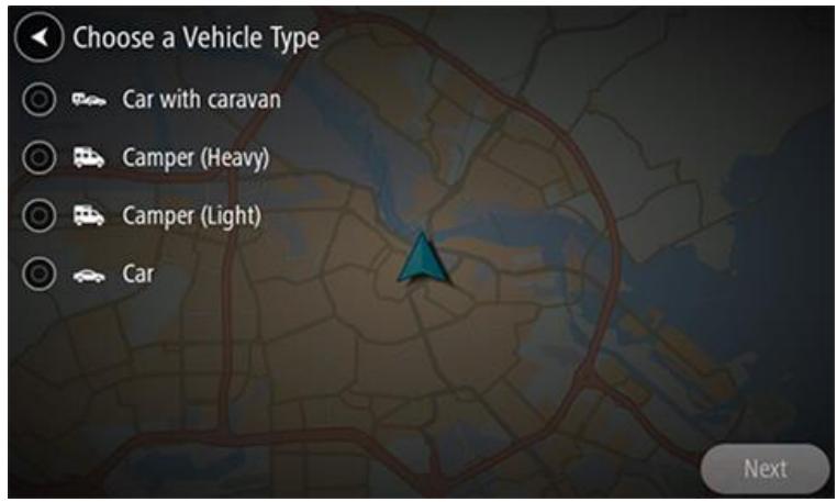 TOMTOM GO CAMPER MONDE - Définir votre type de vehicule - 2