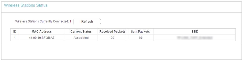 TP-LINK ARCHER C50 - 4. 6. Wireless Statistics - 1