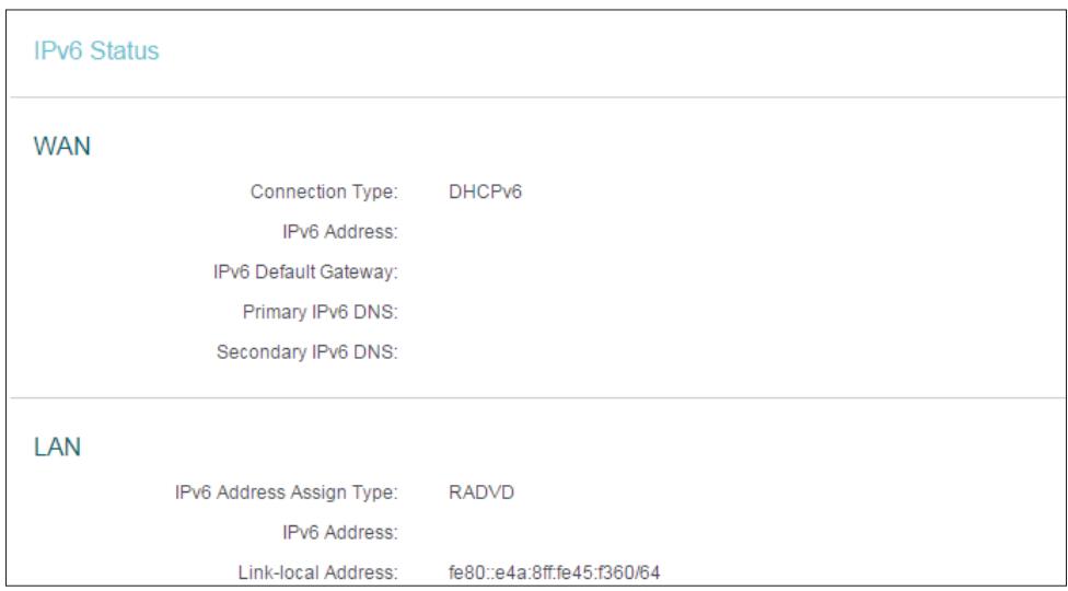 TP-LINK ARCHER C50 - IPv6 Status - 1