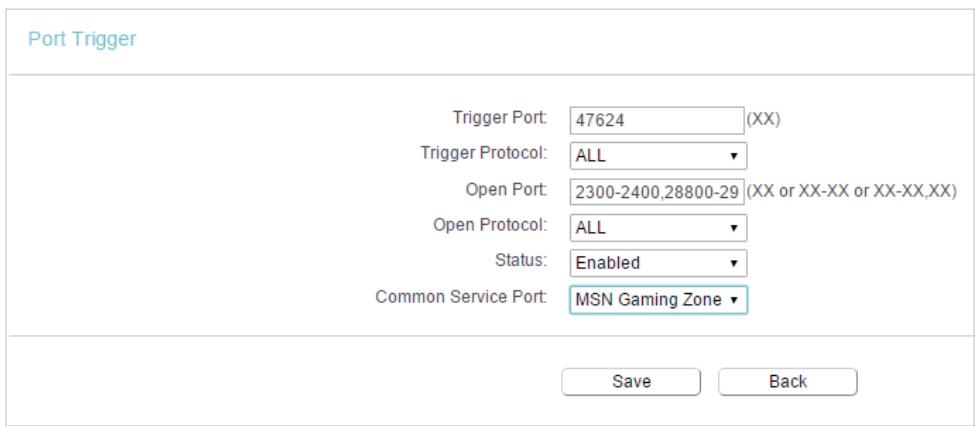 TP-LINK ARCHER C50 - Port Triggering - 1