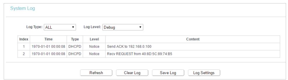 TP-LINK ARCHER C50 - System Log - 1