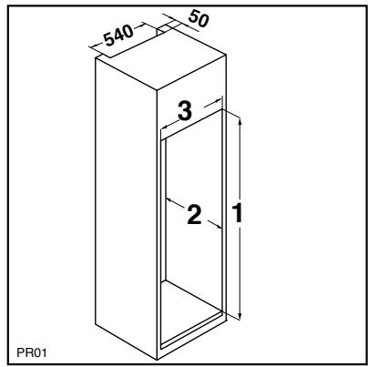 BRANDT SB 3050 - Dimensions de la niche - 2