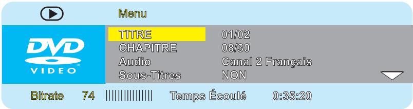 THOMSON DTH 616 - Menu Info en mode DVD - 1