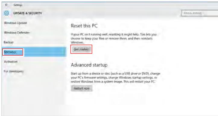 MSI UNITE CENTRALEPRESTIGE P100 - Réinitialiser ce PC - 1