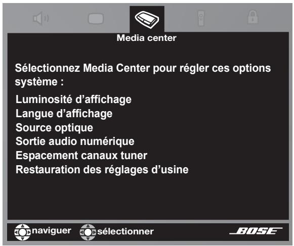 BOSER LIFESTYLE 18 Version II - Options du media center - 1