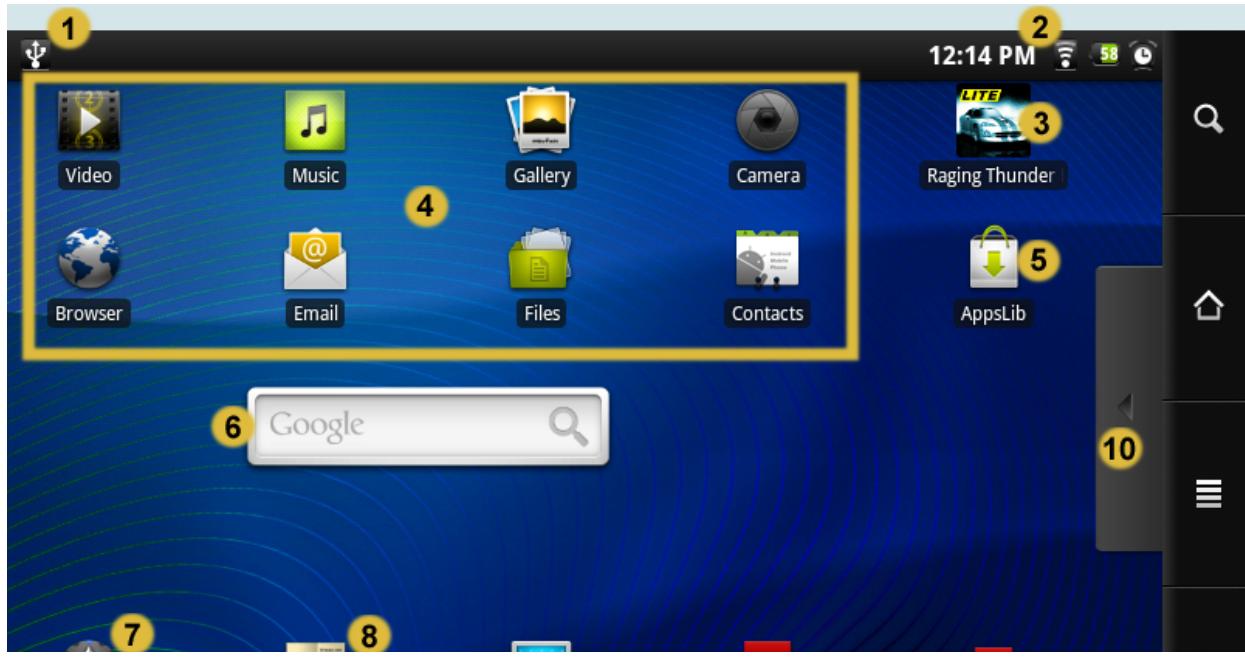 ARCHOS 43 ANDROID 16 GO - Utilisation de l'interface ARCHOS - 1