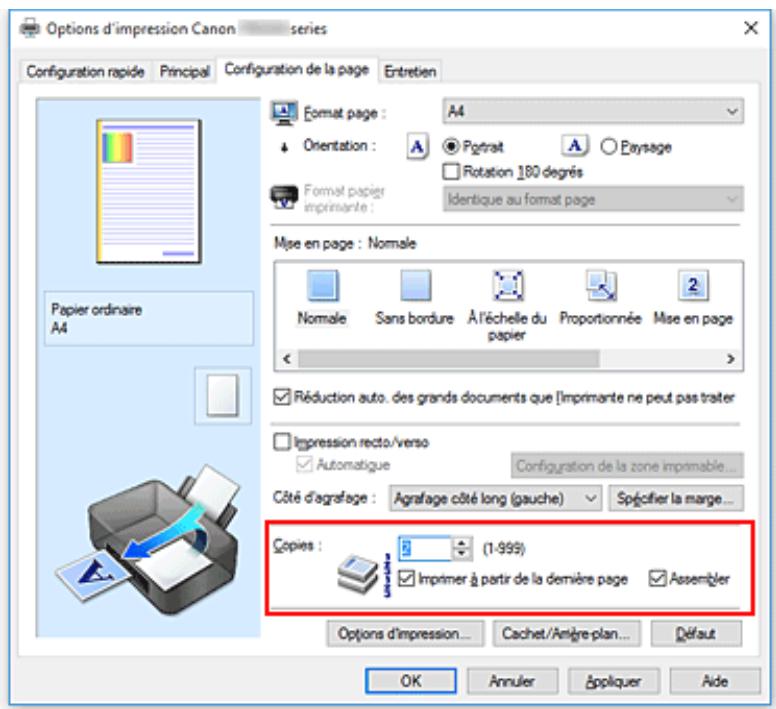 CANON TR7550 - Définition du nombre de copies et de l'ordre d'impression - 1