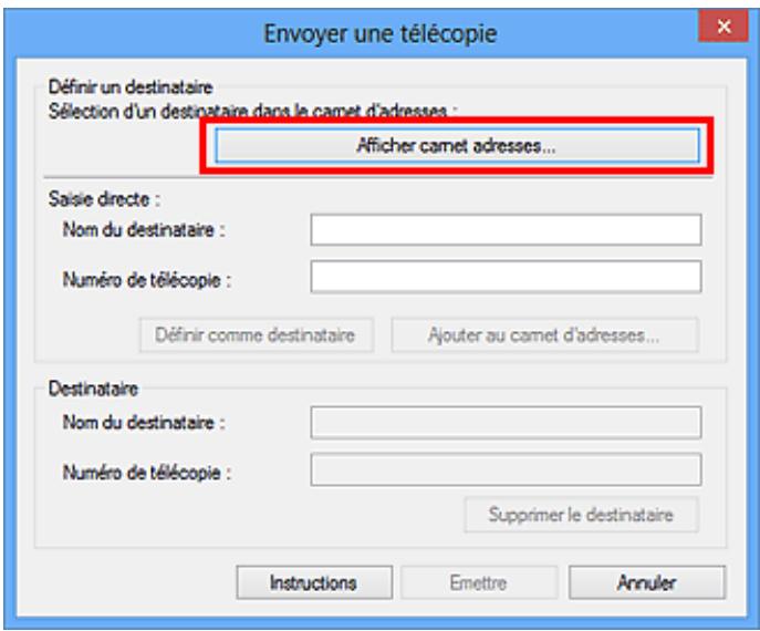 CANON TR7550 - Recherche un destinataire dans un carnet d'adresses (pilote de télécopie) - 1