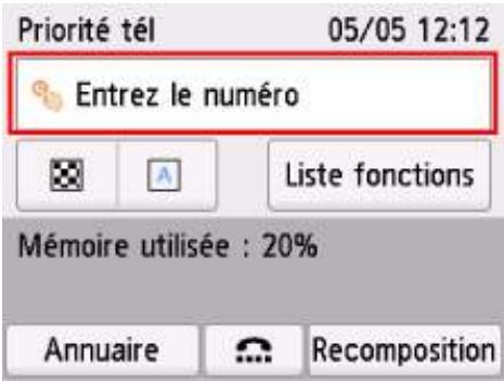 CANON TR7550 - Composez le numéro de fax/téléphone du destinataire. - 1