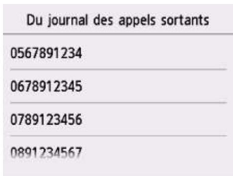 CANON TR7550 - Du journal des appels sortants - 1