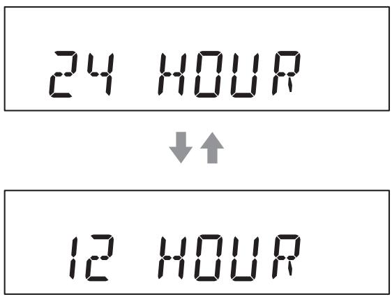 CANON LPP1000 - Appuyez sur une touche TIME (√/∧) pour alterner entre 24 HOUR et 12 HOUR (affichage de l'heure au format 24 heures ou 12 heures). - 2
