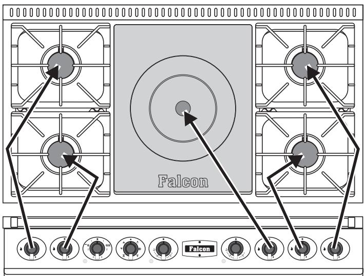 FALCON FCT 1092DFCA/NM-EU - Brûleurs de table de cuisson - 1