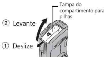 OLYMPUS FE-120X - b. Introduza as pilhas. - 1