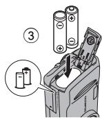 OLYMPUS FE-120X - b. Insert the batteries - 2