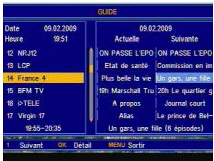 SAGEM DT60 - Guide électronique des programmes (EPG) - 1