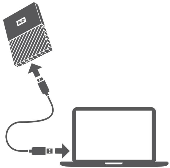 WD My Passport 2To - Connexion du disque dur - 1