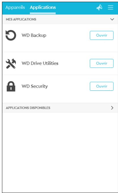 WD My Passport 2To - Onglet Applications - 1