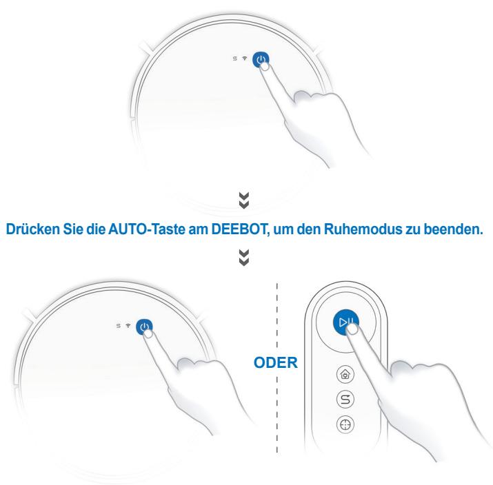 ECOVACS D600 - Pausieren, Beenden des Ruhemodus, Ausschalten - 3
