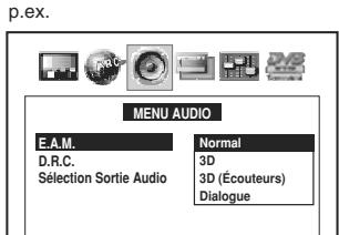 TOSHIBA SD P90 DT NOIR - Appuyez sur / pour selectionner le réglage que vous souhaitez modifier, puis appuyez sur ENTER. - 2