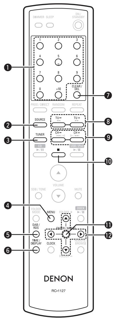 DENON D-M38 - Touches utilisables avec le tuner - 1