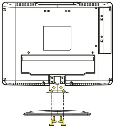 TOKA LTE-1420 - Schéma d'assemblage de la TV sur le support - 1