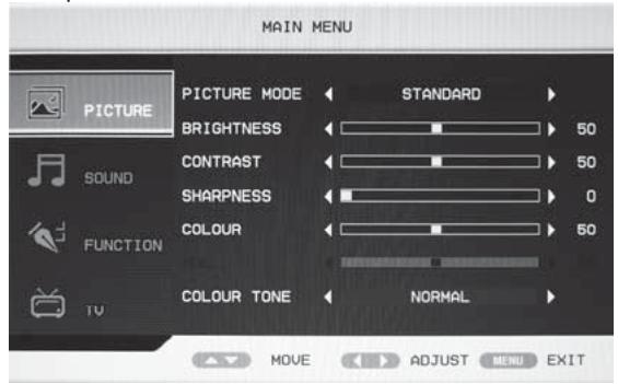 TOKA LTE-1420 - Options du menu image - 1