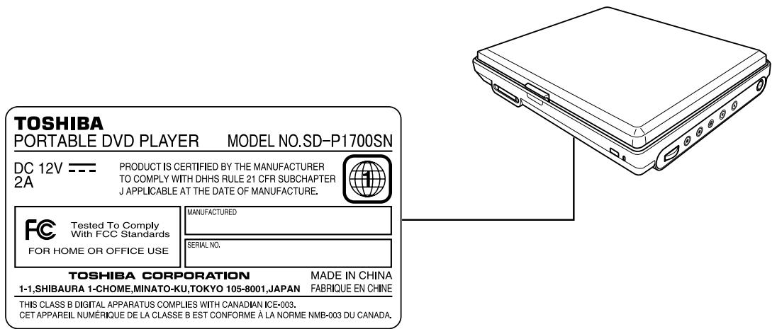 TOKA SD-P1705 - Emplacement et sens de I'etiquette - 1