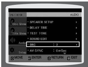 SAMSUNG HT-TZ222 - Configuration de la compression DRC (compression de la PLAGE dynamique) - 1