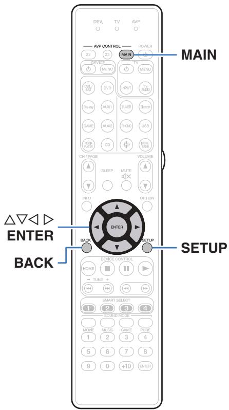 MARANTZ AV7704/N1B - Plan du menu de l'interface graphique - 1