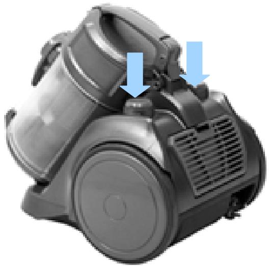 HARPER CLEAN MASTER V2 SILVER - Bouton marche/arrêt et bouton d'enroulage du cable d'alimentation - 1
