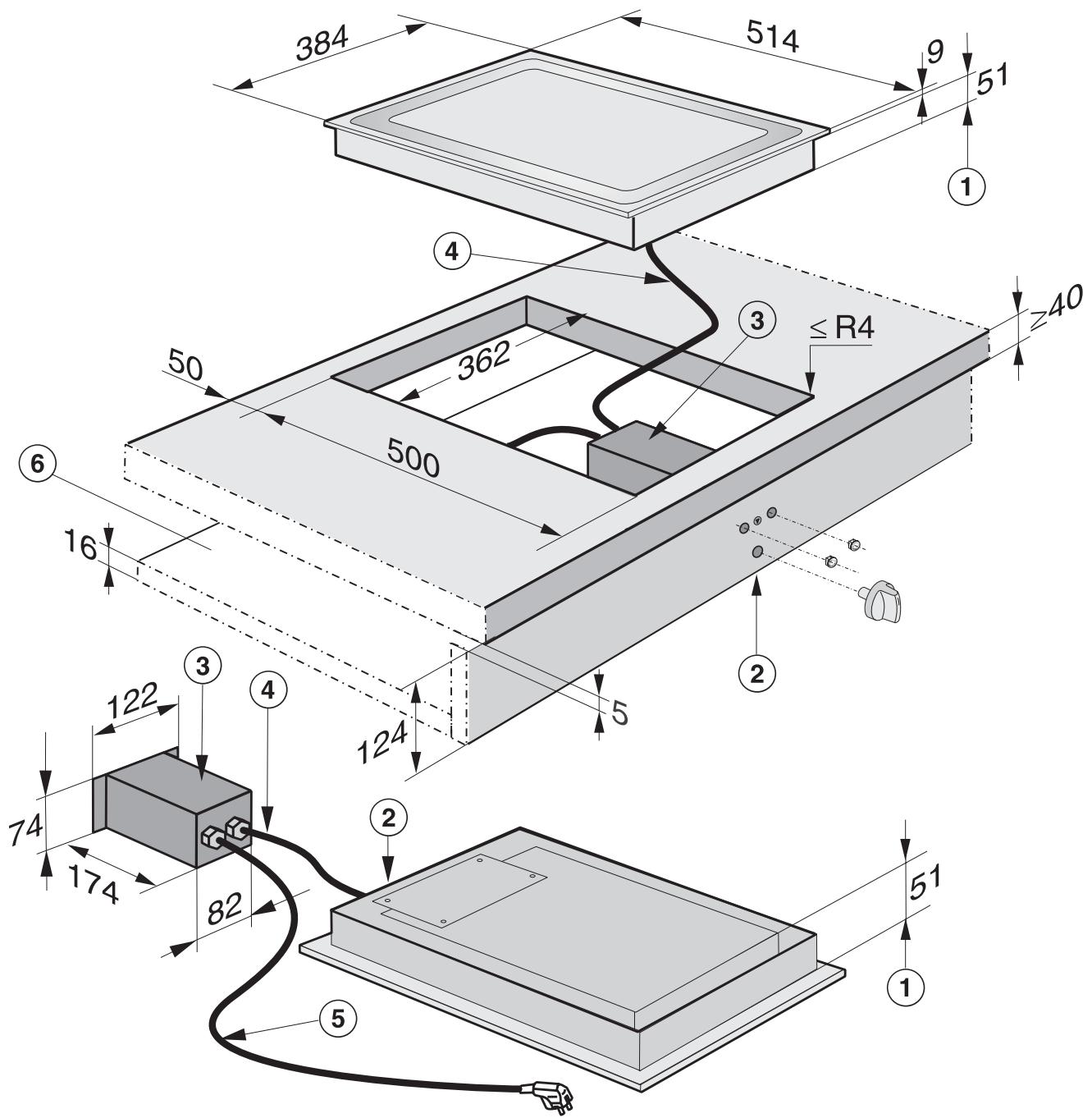 MIELE CT400Y - Cotes d'encastrement - 1