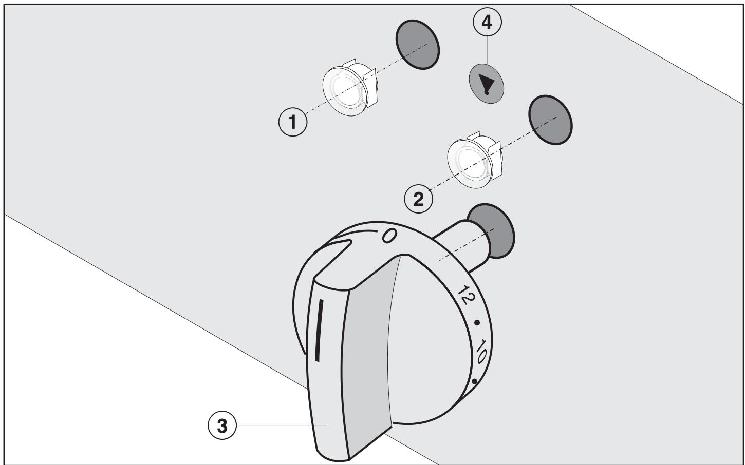 MIELE CT400Y - Poser les caches de diodes et de bouton - 1