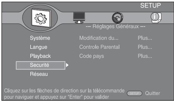 YAMAHA BD-S667 BL NOIR - Sélectionnez un sous-menu. - 1